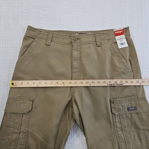 Wrangler Authentics Cargo Pants Men's 36x32 Tan 6 Pockets Straight Leg 10ZM7ABEW - Picture 6 of 13